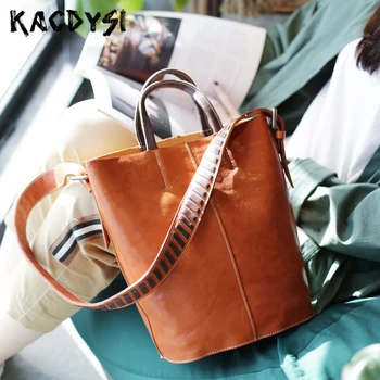 

Designer Vintage Trend Women Handbag Real Leather Girls Casual Tote Modern Stylish Literary Vertical Shoulder Bag Body Bags Hot