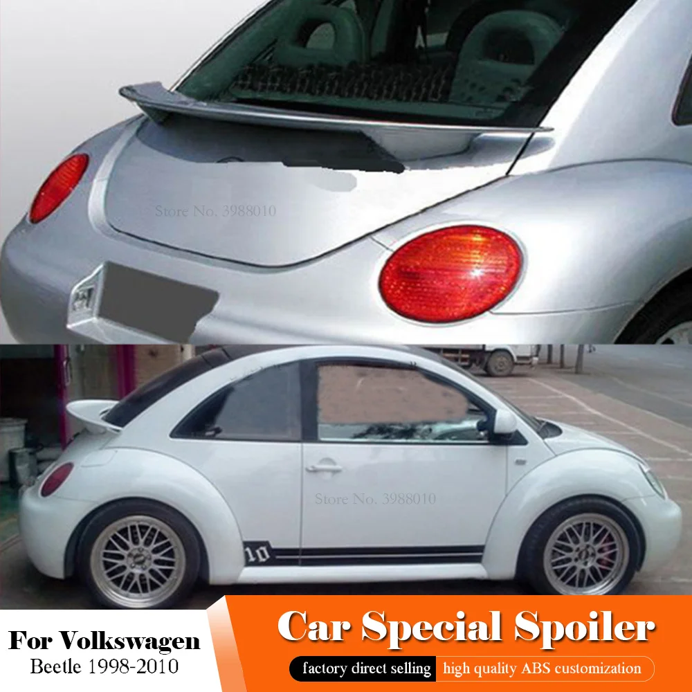 Для Volkswagen Beetle черный спойлер 1998-2010 стекловолокно FCS неокрашенное заднее крыло спойлер на крышу крыло багажника губы загрузки крышка автомобиля Стайлинг
