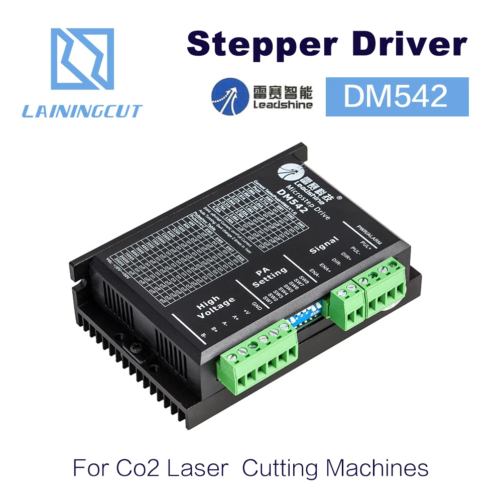 

LSKCSH High Quality Leadshine 2 Phase Stepper Driver DM542 20-50VAC 1.0-4.2A For Co2 Laser Cutting Engraving Machines