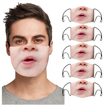 

5PCS Adults Breathable Face Mask Windproof Face Shield Cloth Washable Mouth Mask Face Shield Reusable mondmaskers Cubrebocas