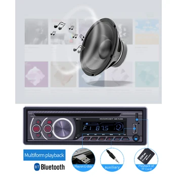 

Car Stereo CD Player - Single Din Bluetooth Audio and Hands Free Calling MP3 Player CD/DVD/VCD USB Port AUX Input AM/FM Radio Re