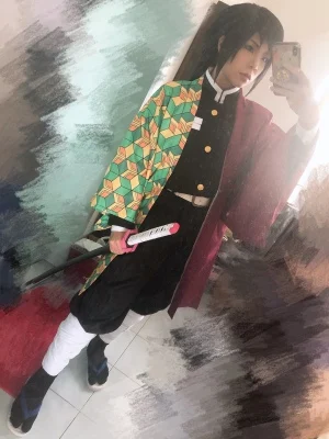Аниме! Demon Slayer: Kimetsu no Yaiba Tomioka Giyuu Combat gear, костюм для косплея, наряд на Хэллоуин, новинка