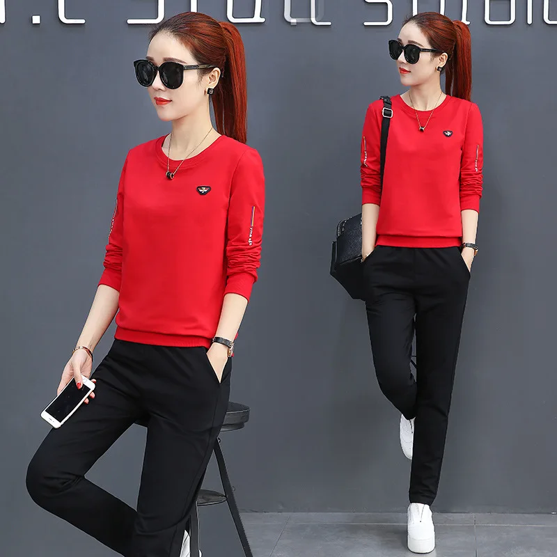 

Fashion Casual Sports Clothing Set WOMEN'S Dress 2020 Spring And Autumn New Style Fashion Korean-style Hoodie Large Size Early A