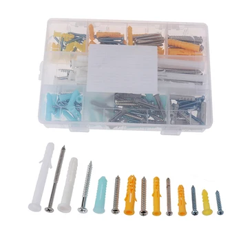 

Expansion Tube Pipe Self Tapping Wall Anchors Drilling Woodworking Plugs Plastic Expansion With Metal Screw Kit