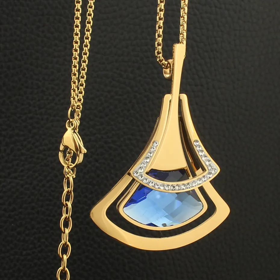 Joyas Золото Цвет цепочки и ожерелья серьги гвоздики Новые горячие нержавеющая сталь Ювелирные наборы для женщин Мода Bijuterii SEDZFMCC
