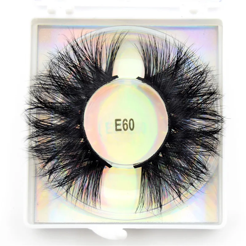 E60 Round Visofree 25 мм норковые ресницы драматические длинные норковые ресницы макияж полная полоса ресницы 25 мм накладные ресницы 3D норковые ресницы многоразовые - Цвет: E60 Round
