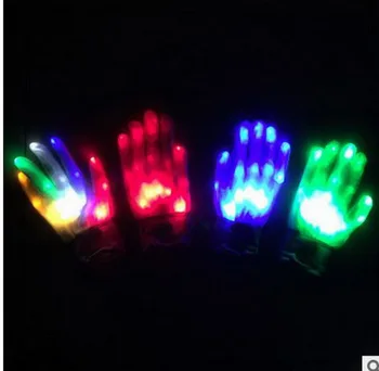 

5PCS Christmas Colorful Flash Gloves LED Flash Gloves Novelty Party New Year Dance Props Clothes Accessories