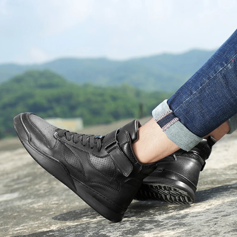 Модные ботинки из натуральной кожи мужские рабочие спортивные туфли Zapatos De Mujer Zapatos ботильоны на шнуровке армейские ботинки Большие размеры 37-46