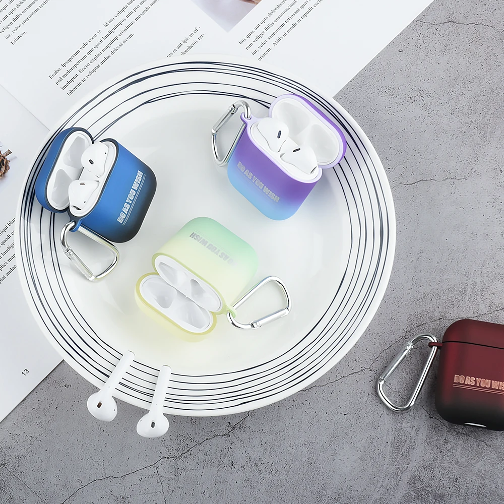 Цветная Беспроводная Bluetooth гарнитура для Airpods 2 1 Жесткий Чехол наушников из