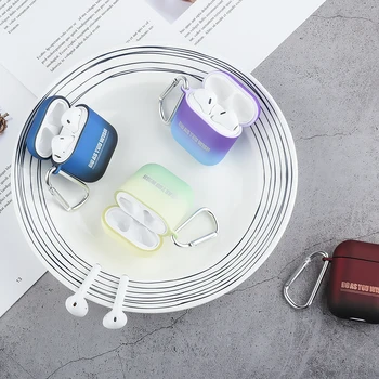 

Colorful Wireless Bluetooth Earphone Protective Case for Airpods 2 1 Hard PC Headphone Cover Gradient Charging Box Bag(no soft)