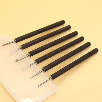 

6pcs / Set Of Hand-Carved Nuclear Knife Olive Walnut Carved Chisel Woodworking Knife Pottery Tool