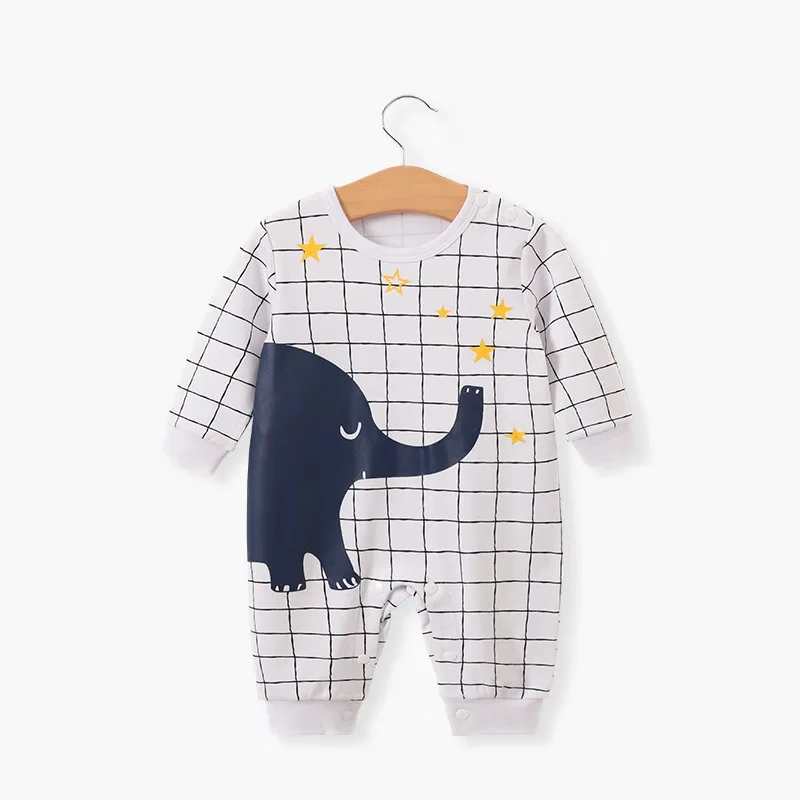 Newborn Clothes Baby Bodysuit Cartoon Animal Cotton Baby Baby Clothes Round Neck Long Sleeve Cotton Spring And Autumn Bodysuit