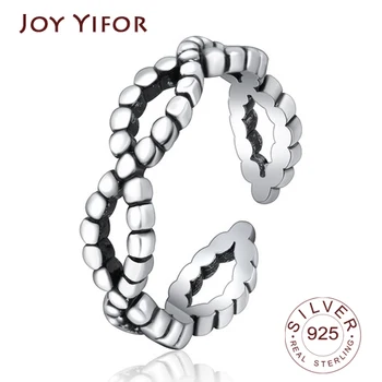 

Hot Sale S925 Sterling Silver Ring Personality Mix oval Fashion Concise Retro Charm For Men Women Adjustable Silver Ring Gift