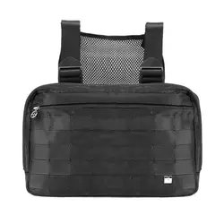 Черные нагрудные сумки функциональные хип-хоп Уличная поясная сумка тактические сумки через плечо однотонные Оксфордские сумки на плечо