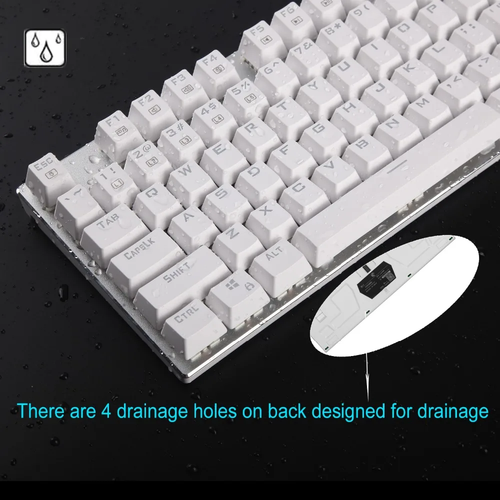 Z-88 RGB Mechanical Gaming Keyboard Brown Switch Tactile Slightly Clicky RGB Backlit Water Resistant 104 Keys Anti Ghosting for