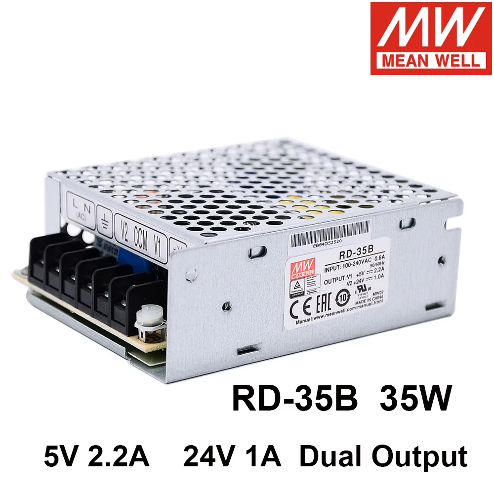 Тайваньская компания MEAN WELL 35W двойной выходной импульсный источник питания 5V 4A 24V