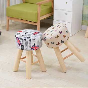 

Small Stool Home Simple Modern Solid Wood Stool Sofa Stool Fashion Creative Bench Makeup Stool Living Room Shoe Bench