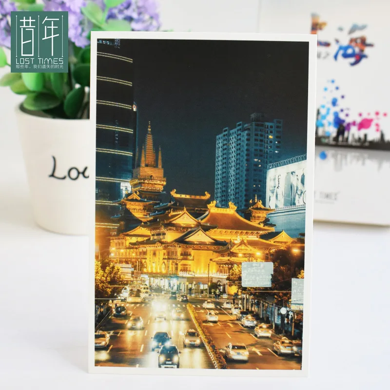 Beautifully Boxed Shanghai Postcard Bund Oriental Pearl Attractions Cards PCs Send Friends Gift Souvenirs Wholesale