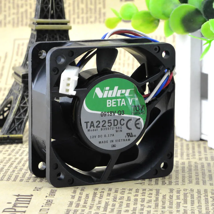 Для Nidec 6025 12V 0.17A 6 см бесшумный панели питания/вентилятор для сервера B35572-58G