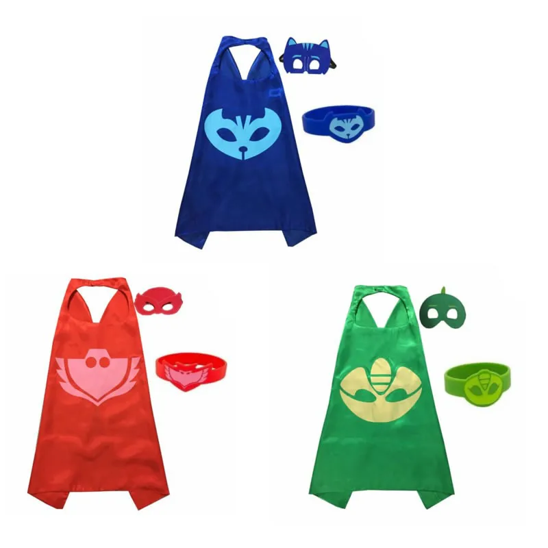 PJ Masks маска плащ мультфильм Рисунок Аниме вечерние Детские подарок на день рождения для мальчиков и девочек Хэллоуин косплей одежда