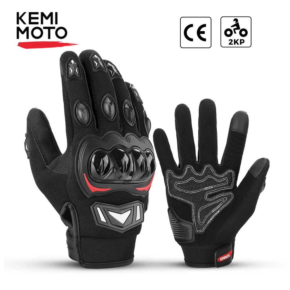 KEMIMOTO-Guantes de motocicleta para hombre y mujer, protectores de pantalla táctil, para Motocross, de verano