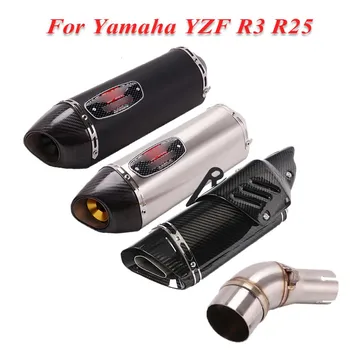 

For Yamaha YZF R3 YZF-R3 R25 Motorcycle Exhaust Pipe System Modified Connecting Tube Middle Link Pipe Escape Muffler Slip on R3