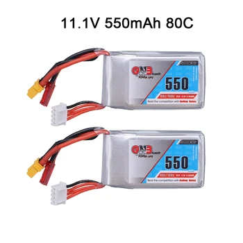 

2PCS Gaoneng GNB 550mAh 11.1V 80C 3S Lipo battery JST and XT30 Plug for Lizard95 Torrent 110 FPV Racing Drone RC Quadcopter