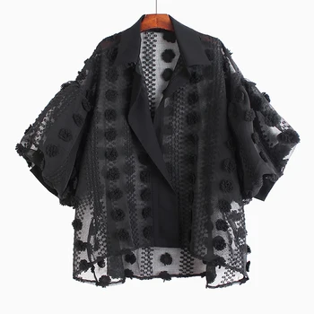 

Three-quarter Sleeve Women Shirts Fashion Wild Casual Lapel Ladies Blouses and Tops Pluz Sized Summer New 2020 Women Clothing