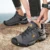 HIKEUP Осень Высокое Качество Мужская Походная Обувь Кожа Скалолазание Треккинговая Обувь Открытый Ходьба Кроссовки Горный Бег Трусцой Спортивная обувь