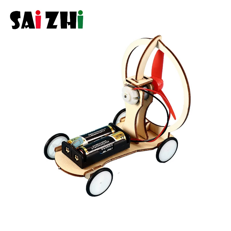 

Saizhi DIY Electric Wood Racing Car Assembled Puzzles Scientific Experiment Educational Model Early Learning Toy for Children