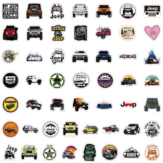 10/30/50PCS Cool Jeep Car Graffiti Stickers Car Motorcycle Travel Luggage Phone Guitar Laptop Classic Toy Waterproof Kid Sticker 5