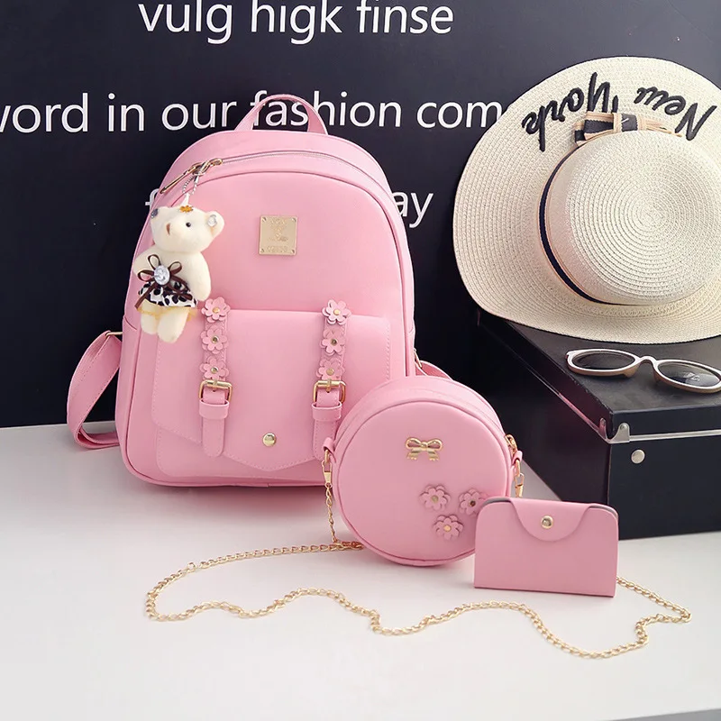 1 шт. сумка рюкзак весна мода суб-мешок Рюкзак Кошелек - Цвет: Розовый