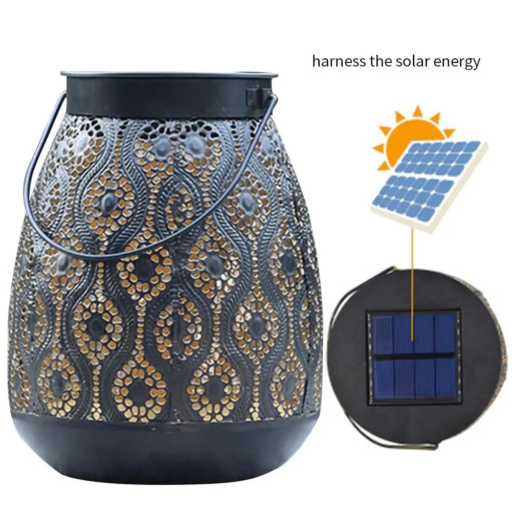 

5.5V Solar LED Light Outdoor Waterproof Wrought Iron Hanging Lamp Courtyard Villa Decorative Landscape Light Solar Garden Lights