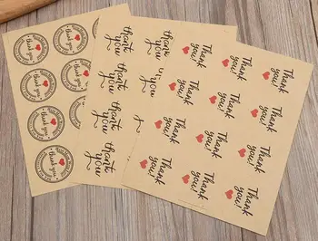 

1000sets,12pcs/set Thank You Love Self Adhesive sealing Stickers Kraft Label Sticker DIY Hand Made Gift Cake Candy Paper Tags