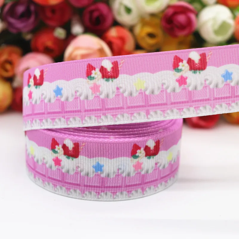 10 ярдов 1 ''25 мм фрукты/торт печатные корсажные ленты для волос луки DIY материалы ручной работы Y19121803 - Цвет: 3