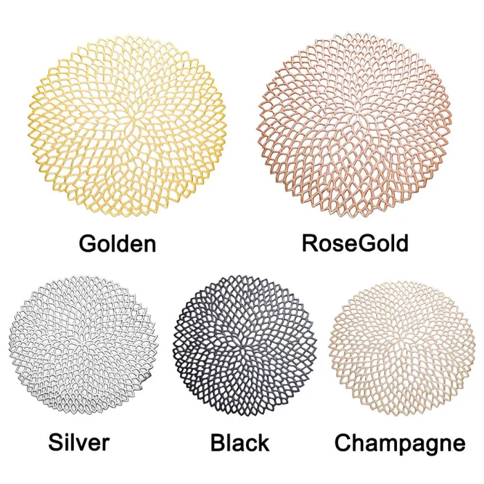 5 Colors Non-slip Coasters Isolation Mat Pad Hollow PVC for Home Dining Restaurant Bowl Good Heat Resistance Coaster P7Ding
