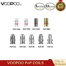 5~ 10 шт./лот VOOPOO PnP катушки с самонастраиваемым устройством-РБА PnP-M2 PnP-R1 PnP-R2 PnP-VM1 Vape ядро для перетащите Детские найти Trio Винчи X Винчи R комплект