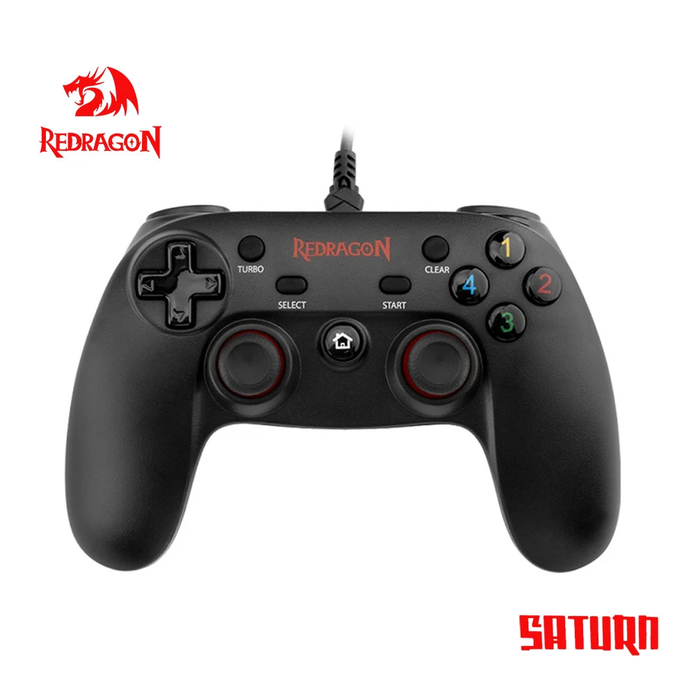 Redragon SATURN G807 Gamepad,Wired PC Game Controller,Joystick Dual Vibration, Saturn, for Windows PC,PS3,Playstation,Android