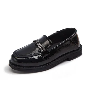 

Spring Autumn Children Leather Shoes Solid Color Patent Leather Princess Shoes Non-slip Kids Student Dance Shoe STM024