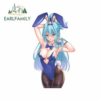 

EARLFAMILY 13cm x 7.6cm for Bunny Girl Aqua Konosuba Laptop Windshield Car Stickers Cartoon Personality Decal Windows Decoration