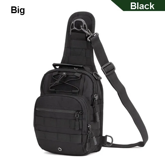 Tactische zak Molle Vissen Wandelen Rugzakken Jacht Tassen Sport Borst Sling Schouder Rugzak Militaire Leger Mochila - Цвет: Black Big