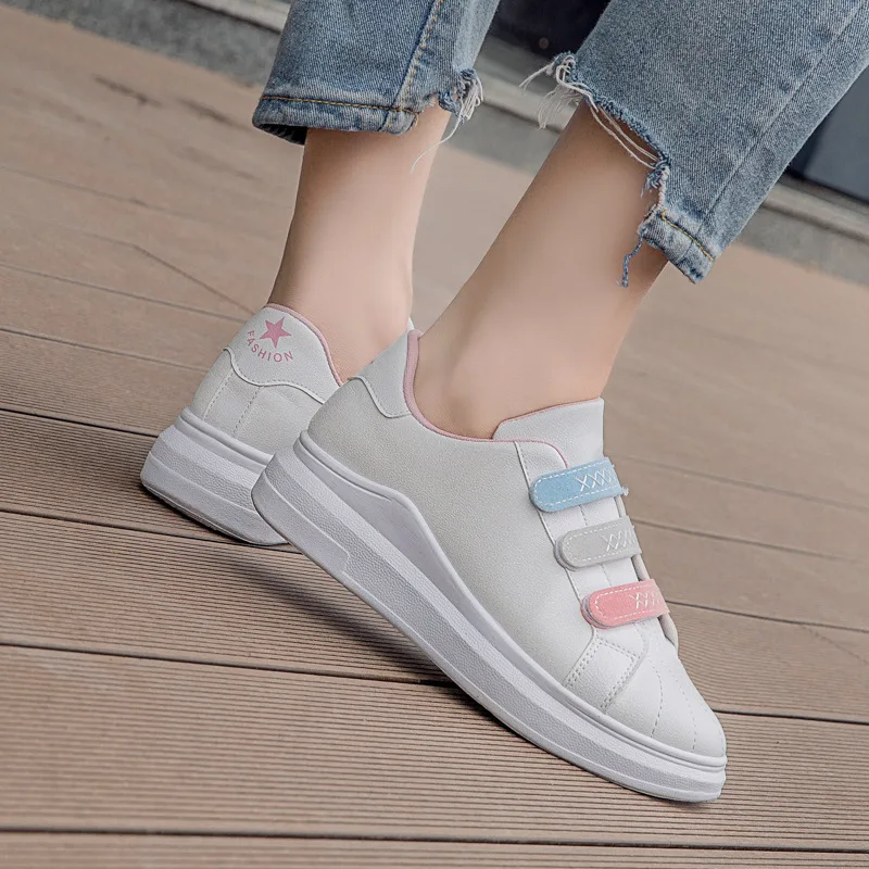 GRITION Women Sneaker Thick Heel Fashion Casual Spring White Shoes Flat Breathable Lace Up Female Sport Shoes Skateboard