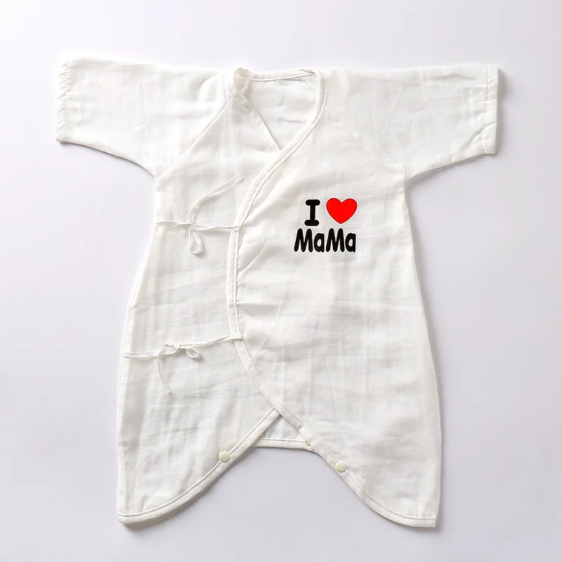 Love mom Детский муслиновый комбинезон для новорожденных мальчиков и девочек, тонкие комбинезоны, летние мягкие ползунки унисекс из органического хлопка - Цвет: Love mom