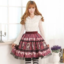 Принцесса Сладкая Лолита Юбки сладкая принцесса юбка сказка Алиса чай клуб серии половина длины юбка Модные женские GZWY102