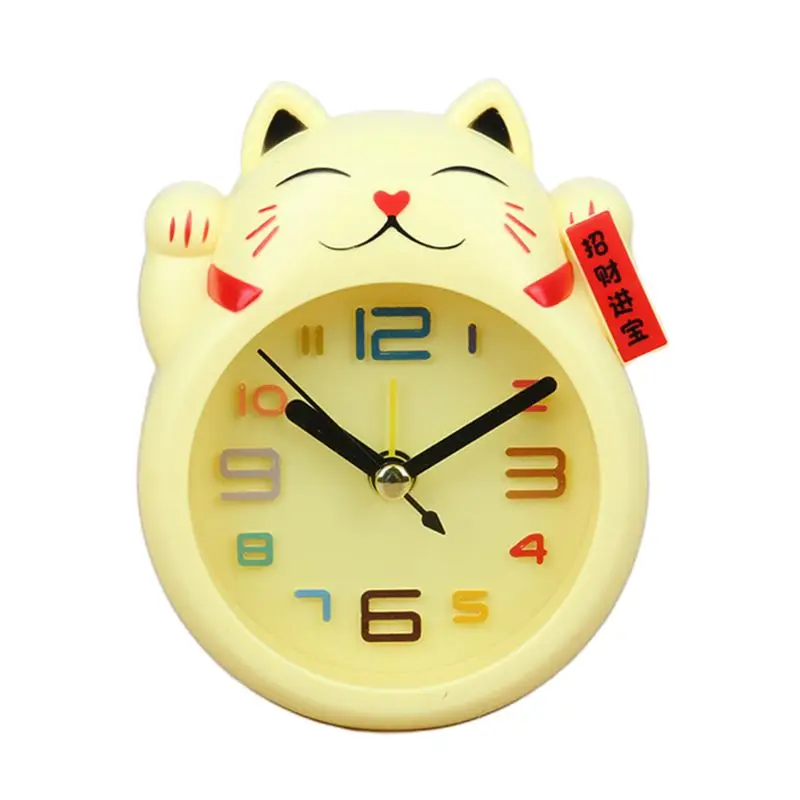 【Rongcai】 Chinese Lucky Cat Clock Feng Shui Figure Clock In Colourful ...