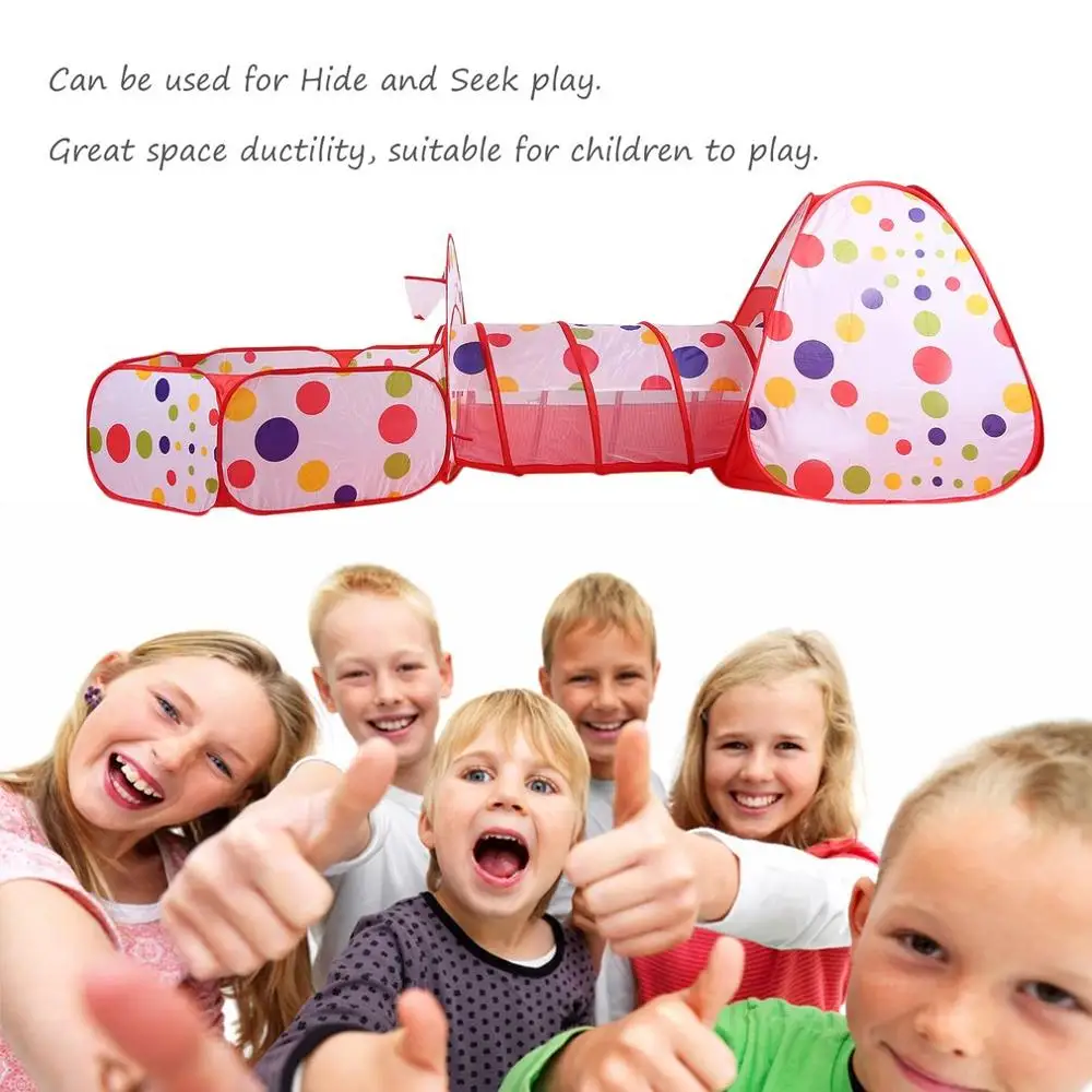 

3-In-One Children's Foldable Portable Track Tent Kids Pipeline Crawling Indoor Outdoor Field Cartoon Tabernacle