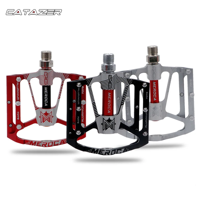 

Flat Bike Pedals 3 Sealed Bearings Mountain Bike Pedals Wide Platforms Aluminum Alloy DU Pedal Bicycle Pedal