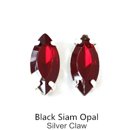 Siam Opal 7x15 мм 20 шт конский глаз опал Смола пришить стразы с коготь стразы пришить на коготь стразы для шитья из стразов для одежды B3466 - Цвет: Siam Opal