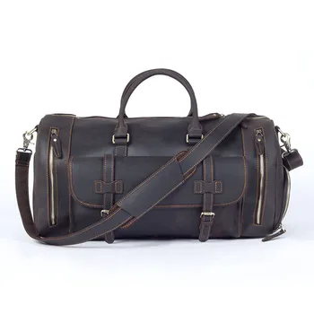 

Retro men's genuine leather travel bag first layer cowhide multi-function large capacity hand luggage bag leisure gym bag