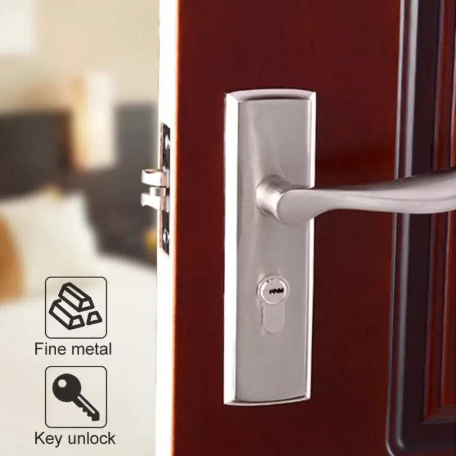 

Aluminium Alloy Door Lock Interior Security Door Lock Durable Bedroom Toilet Door Handle Lock Locker